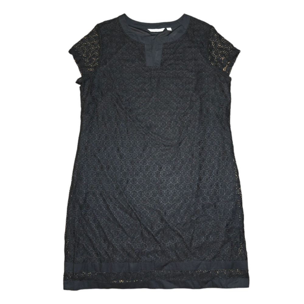 Women Isaac Mizrahi Black Lace Over Lay Dress 1X